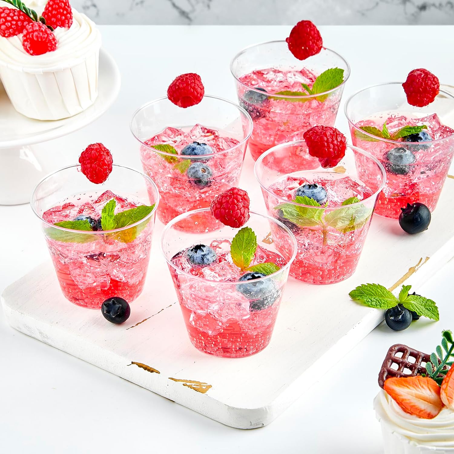 Plastic Dome Clear - 12 STUKS 180ML Plastic Dessertbeker Wegwerp